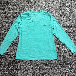 Adidas Climalite Aqua V-Neck Long Sleeve Top